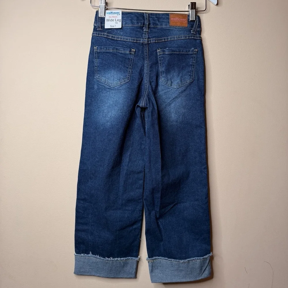 Wallflower the Alexis Girl‎ Wide Leg Fit Denim Blue Jeans High Rise Size 7 NWT